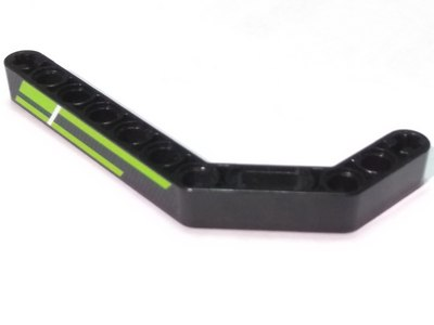 Technic, Liftarm, Modified Bent Thick 1 x 11.5 Double with Lime Stripes and White Line Pattern Model Right Side (Sticker) - Set 42021