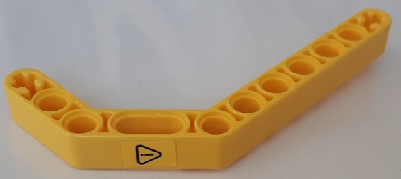 Technic, Liftarm, Modified Bent Thick 1 x 11.5 Double with Black Danger Warning Sign Pattern (Sticker) - Set 42121