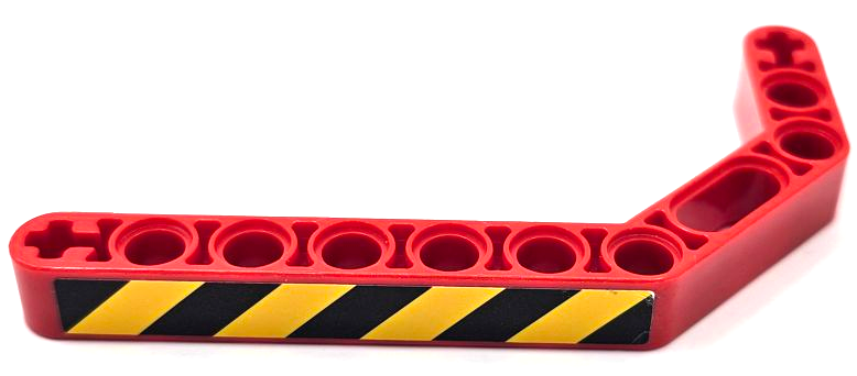 Technic, Liftarm, Modified Bent Thick 1 x 11.5 Double with Black and Yellow Danger Stripes Pattern Model Left Side (Sticker) - Set 42070