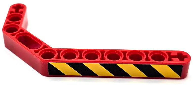 Technic, Liftarm, Modified Bent Thick 1 x 11.5 Double with Black and Yellow Danger Stripes Pattern Model Right Side (Sticker) - Set 42070