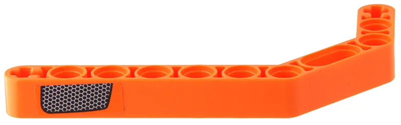 Technic, Liftarm, Modified Bent Thick 1 x 11.5 Double with Black and Silver Grille Pattern Model Right Side (Sticker) - Set 42204
