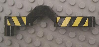 Technic, Liftarm, Modified Crossover Offset 1 x 9 with Black and Yellow Danger Stripes Pattern on Both Sides (Stickers) - Set 8462