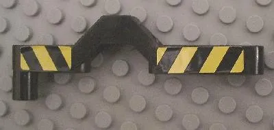 Technic, Liftarm, Modified Crossover Offset 1 x 9 with Black and Yellow Danger Stripes Pattern on Both Sides (Stickers) - Set 8462
