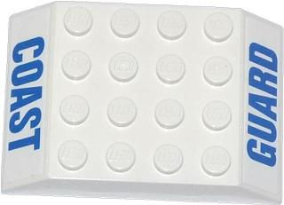 Slope 45 6 x 4 Double with Blue 'COAST' and 'GUARD' Pattern (Stickers) - Set 60015