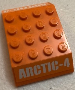 Slope 45 6 x 4 Double with White 'ARCTIC-4' Pattern on Both Sides (Stickers) - Set 60064