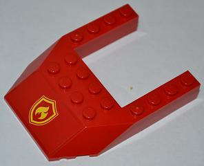 Wedge 6 x 8 Cutout with Yellow and Red Fire Logo Badge Pattern (Sticker) - Set 4430