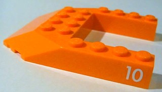 Wedge 6 x 8 Cutout with White '10' Pattern on Both Sides (Stickers) - Set 10233