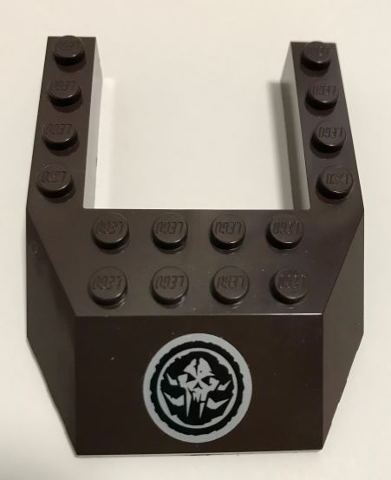 Wedge 6 x 8 Cutout with Alien Skull in Black Circle Pattern (Sticker) - Set 70228