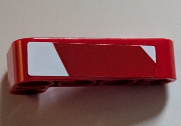 Technic, Liftarm, Modified Bent Thick L-Shape 2 x 4 with White Stripes Pattern Model Right Side (Sticker) - Set 42125