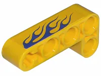Technic, Liftarm, Modified Bent Thick L-Shape 2 x 4 with Blue Flames Pattern Model Right Side (Sticker) - Set 8651