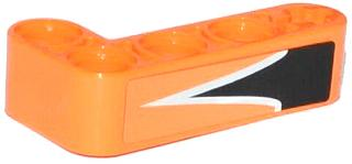 Technic, Liftarm, Modified Bent Thick L-Shape 2 x 4 with V-Shaped Black and White Stripes Pattern (Sticker) - Set 42026