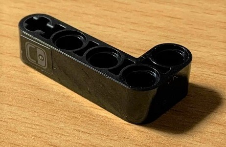 Technic, Liftarm, Modified Bent Thick L-Shape 2 x 4 with Dark Bluish Gray Door Handle Pattern (Sticker) - Set 42078