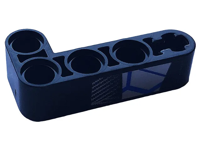 Technic, Liftarm, Modified Bent Thick L-Shape 2 x 4 with Carbon Fiber and Blue and Silver Race Pattern Model Right Side (Sticker) - Set 42123