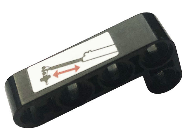 Technic, Liftarm, Modified Bent Thick L-Shape 2 x 4 with Red Arrows and Crane Arm with Hook Pattern Model Left Side (Sticker) - Set 42108