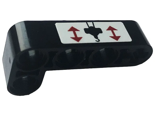 Technic, Liftarm, Modified Bent Thick L-Shape 2 x 4 with Red Arrows and Black Hook Pattern Model Right Side (Sticker) - Set 42108