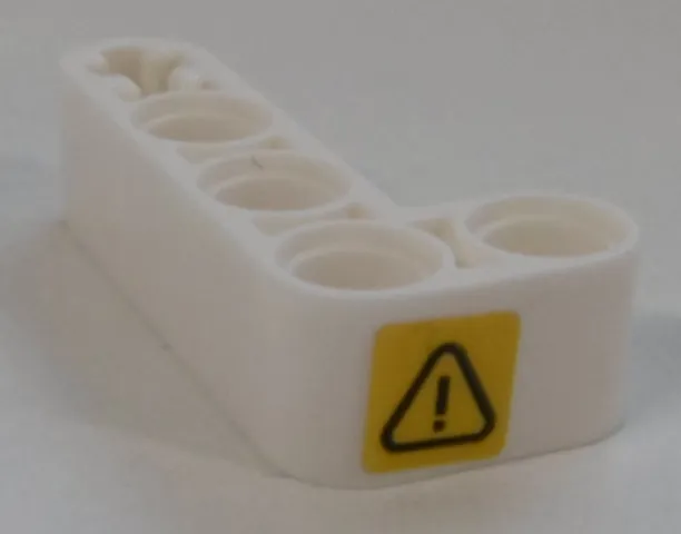 Technic, Liftarm, Modified Bent Thick L-Shape 2 x 4 with Exclamation Mark in Danger Triangle Pattern Model Left Side (Sticker) - Set 42100