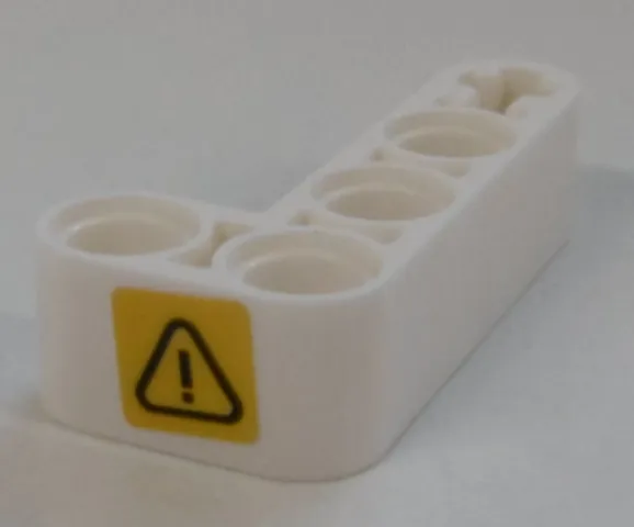 Technic, Liftarm, Modified Bent Thick L-Shape 2 x 4 with Exclamation Mark in Danger Triangle Pattern Model Right Side (Sticker) - Set 42100
