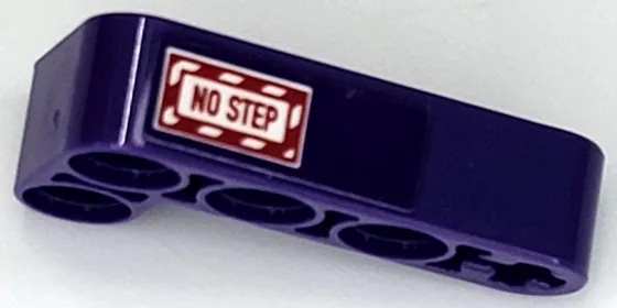 Technic, Liftarm, Modified Bent Thick L-Shape 2 x 4 with Red and White 'NO STEP' and Danger Stripes Pattern Model Left Side (Sticker) - Set 42069