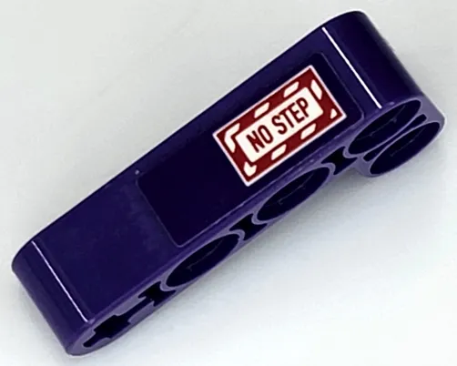 Technic, Liftarm, Modified Bent Thick L-Shape 2 x 4 with Red and White 'NO STEP' and Danger Stripes Pattern Model Right Side (Sticker) - Set 42069