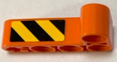 Technic, Liftarm, Modified Bent Thick L-Shape 2 x 4 with Black and Yellow Danger Stripes Pattern on Inside Model Left Side (Sticker) - Set 42062