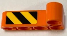Technic, Liftarm, Modified Bent Thick L-Shape 2 x 4 with Black and Yellow Danger Stripes Pattern on Inside Model Left Side (Sticker) - Set 42062