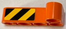 Technic, Liftarm, Modified Bent Thick L-Shape 2 x 4 with Black and Yellow Danger Stripes Pattern on Inside Model Right Side (Sticker) - Set 42062