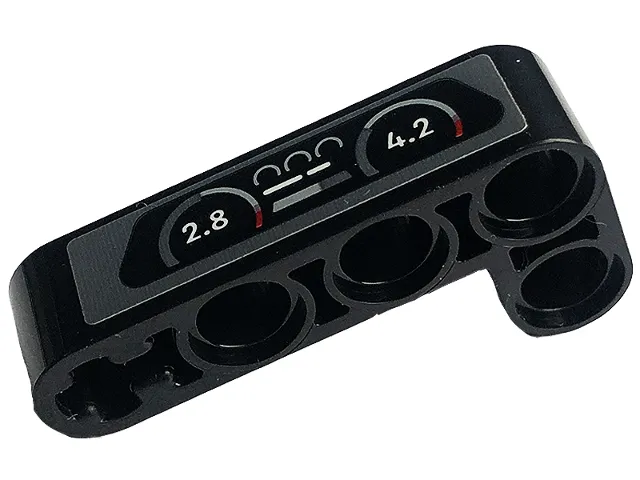 Technic, Liftarm, Modified Bent Thick L-Shape 2 x 4 with Dashboard with Speedometer, '2.8' and '4.2' Pattern (Sticker) - Set 42126