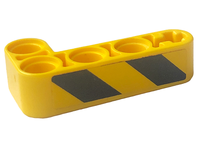 Technic, Liftarm, Modified Bent Thick L-Shape 2 x 4 with Black and Yellow Danger Stripes Pattern Model Right Side (Sticker) - Set 42094