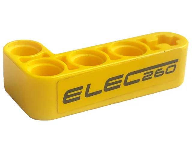 Technic, Liftarm, Modified Bent Thick L-Shape 2 x 4 with Black 'ELEC260' Pattern Model Left Side (Sticker) - Set 42094