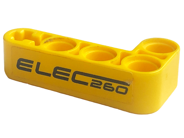 Technic, Liftarm, Modified Bent Thick L-Shape 2 x 4 with Black 'ELEC260' Pattern Model Right Side (Sticker) - Set 42094