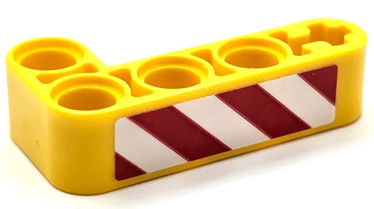 Technic, Liftarm, Modified Bent Thick L-Shape 2 x 4 with Red and White Danger Stripes Pattern Side A (Sticker) - Set 42097