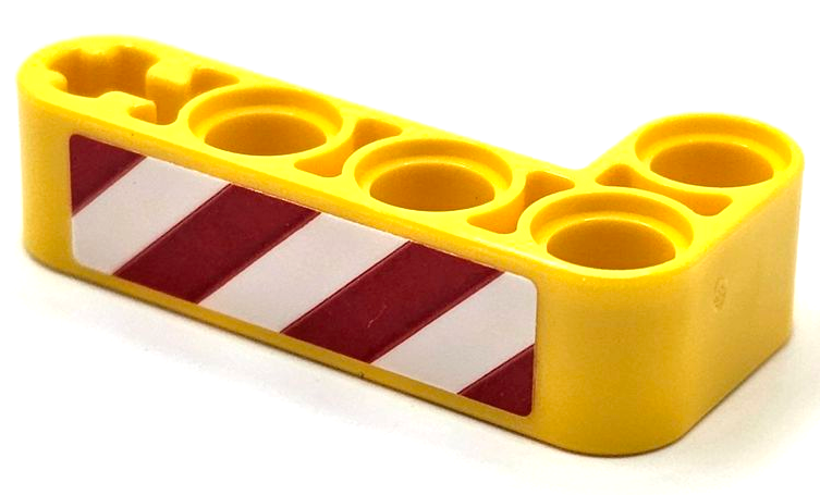 Technic, Liftarm, Modified Bent Thick L-Shape 2 x 4 with Red and White Danger Stripes Pattern Side B (Sticker) - Set 42097