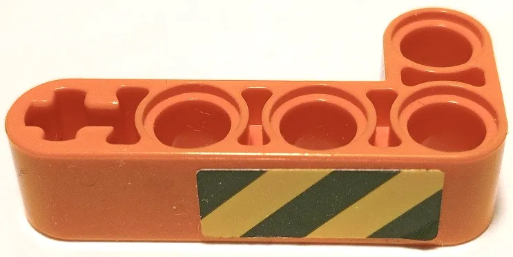 Technic, Liftarm, Modified Bent Thick L-Shape 2 x 4 with Black and Yellow Danger Stripes Pattern on Outside Model Left Side (Sticker) - Set 42062