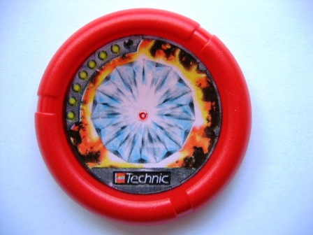 Throwing Disk with Throwbot Torch / Slizer Fire 7 Pips, LEGO Technic Logo, and Diamond over Lava Pattern
