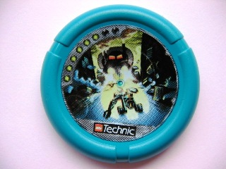 Throwing Disk with Throwbot Turbo / Slizer City 6 Pips, LEGO Technic Logo, and Robot Fighting Truck Creature Pattern