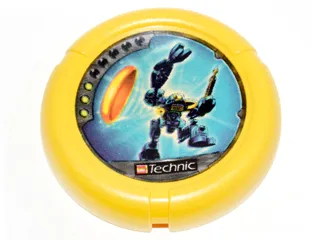 Throwing Disk with Throwbot Scuba / Slizer Sub 3 Pips, LEGO Technic Logo, and Robot Throwing Disk Pattern