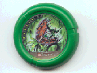 Throwing Disk with Throwbot Amazon / Slizer Jungle 6 Pips, LEGO Technic Logo, and Robot Fighting Plant Creature Pattern