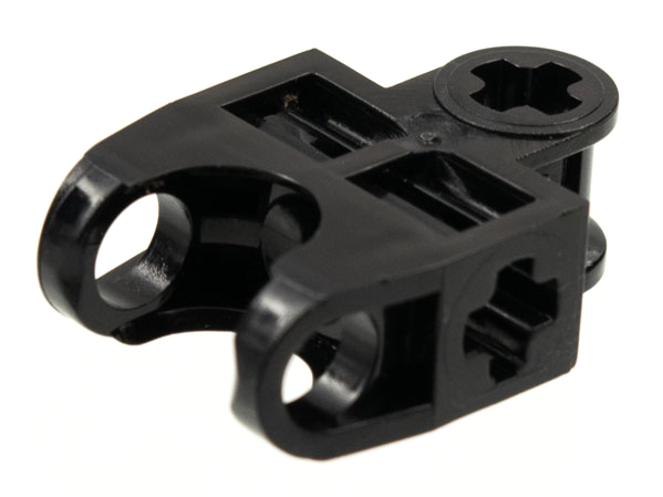 Technic, Axle Connector 2 x 3 with Ball Joint Socket - Open Sides, Angled Forks with Closed Axle Holes