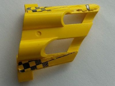 Technic, Panel Fairing # 1 Large Short, Large Holes, Side A with Checkered Flags and Number 1 Pattern (Stickers) - Set 8445