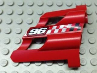 Technic, Panel Fairing # 1 Large Short, Large Holes, Side A with Silver '96' Pattern (Sticker) - Set 8279