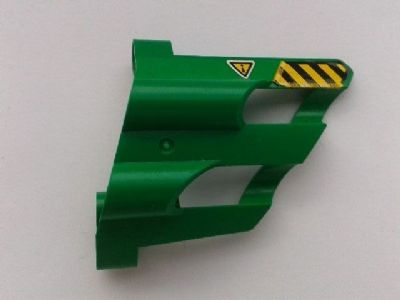 Technic, Panel Fairing # 1 Large Short, Large Holes, Side A with Black and Yellow Danger Stripes and Triangle with Exclamation Mark Upside Down Pattern (Sticker) - Set 8446