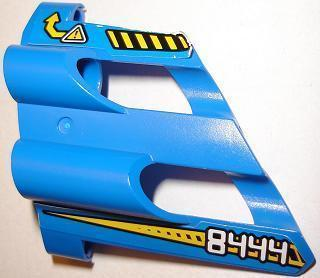 Technic, Panel Fairing # 2 Large Short, Large Holes, Side B with White '8444' and Yellow Arrow Pattern (Stickers) - Set 8444