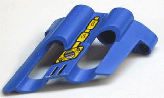 Technic, Panel Fairing # 2 Large Short, Large Holes, Side B with Silver and Yellow Mechanical Pattern (Sticker) - Set 8444