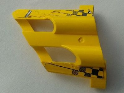 Technic, Panel Fairing # 2 Large Short, Large Holes, Side B with Checkered Flags and Number 1 Pattern (Sticker) - Set 8445