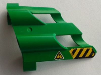 Technic, Panel Fairing # 2 Large Short, Large Holes, Side B with Black and Yellow Danger Stripes and Triangle with Exclamation Mark Upside Down Pattern (Sticker) - Set 8446