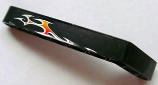Technic, Liftarm, Modified Bent Thick 1 x 9 (7 - 3) with Flames Pattern Model Left (Sticker) - Set 8646