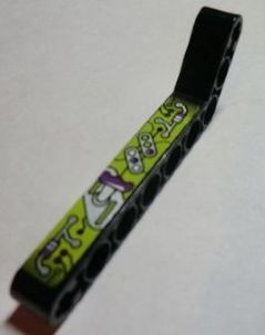 Technic, Liftarm, Modified Bent Thick 1 x 9 (7 - 3) with Purple, Silver and Lime Gauges and Levers Pattern Model Left (Sticker) - Set 8305