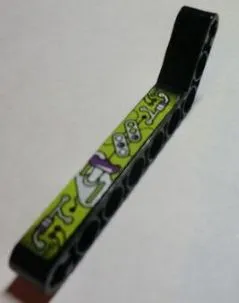 Technic, Liftarm, Modified Bent Thick 1 x 9 (7 - 3) with Purple, Silver and Lime Gauges and Levers Pattern Model Left (Sticker) - Set 8305