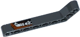 Technic, Liftarm, Modified Bent Thick 1 x 9 (7 - 3) with Silver Hydraulic Cylinder and Reddish Brown Wires Pattern Model Left (Sticker) - Set 70220