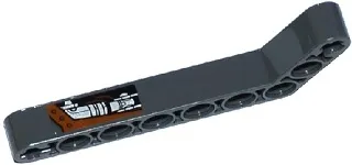 Technic, Liftarm, Modified Bent Thick 1 x 9 (7 - 3) with Silver Hydraulic Cylinder and Reddish Brown Wires Pattern Model Left (Sticker) - Set 70220